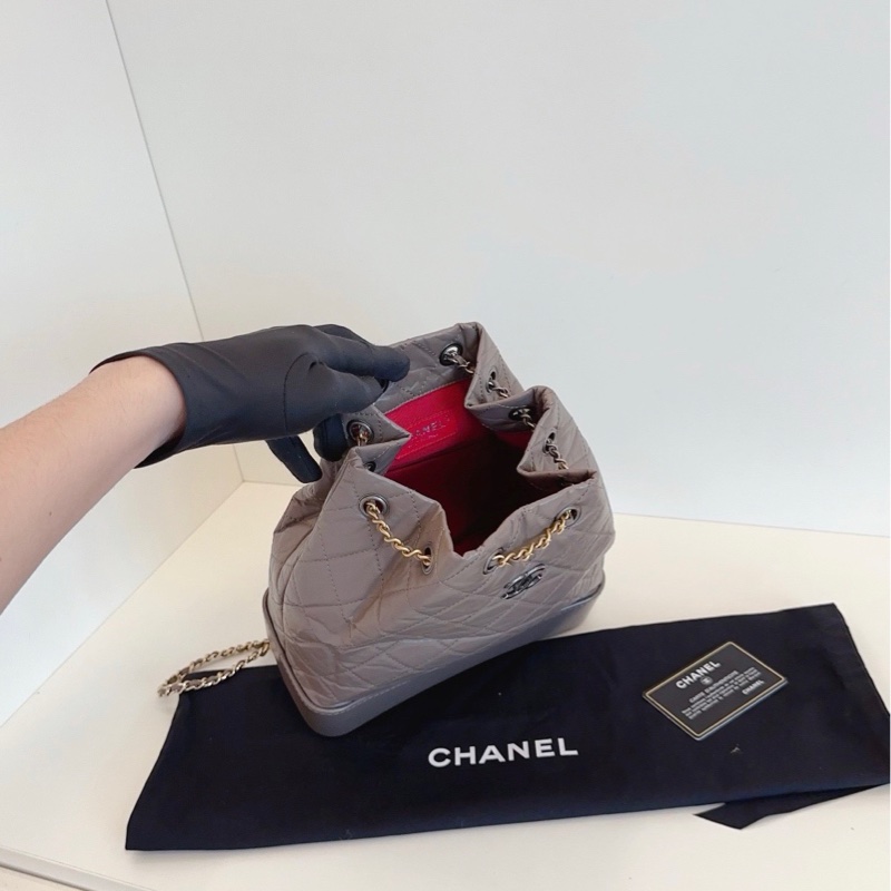 【98新🆕】Chanel Gabrielle流浪雙肩包🐘大象灰菱格 中號背包-6