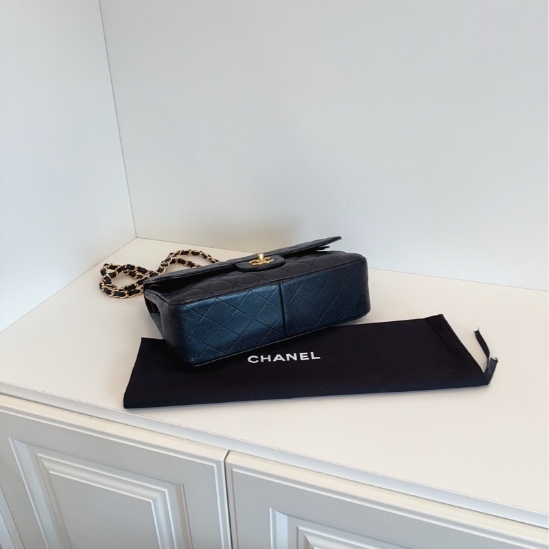 【97】新🆕Chanel 黑金魚子醬雙蓋CF Jumbo單肩包-4