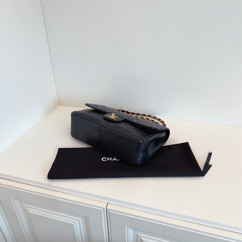 【97】新🆕Chanel 黑金魚子醬雙蓋CF Jumbo單肩包-5