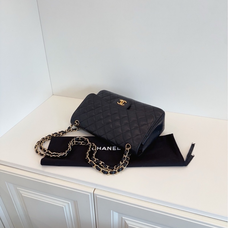 【97】新🆕Chanel 黑金魚子醬雙蓋CF Jumbo單肩包-7