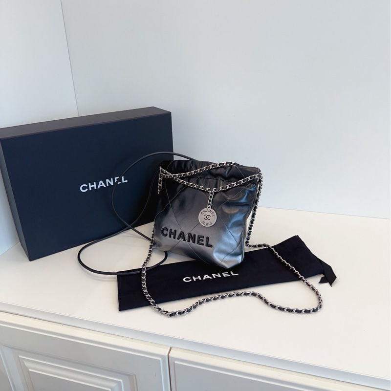 【99新大全套🆕】Chanel 24c漸變色mini 22Bag 限量款迷你垃圾袋 手提包 斜挎包-0