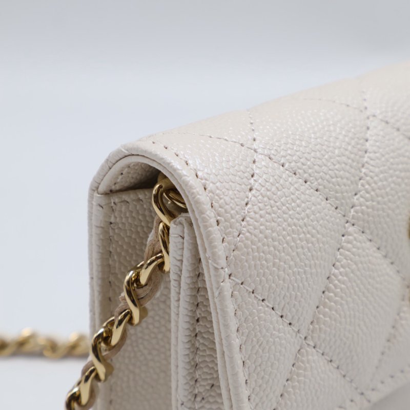 CHANEL 24S彩鑽雙C鍊帶小包 - 白金-5