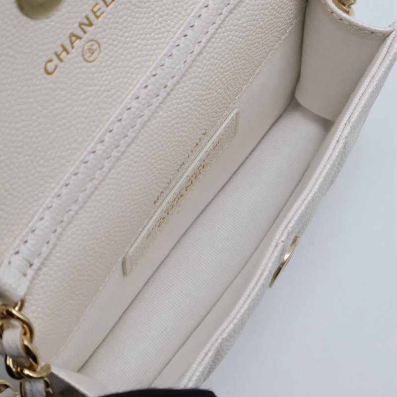 CHANEL 24S彩鑽雙C鍊帶小包 - 白金-7