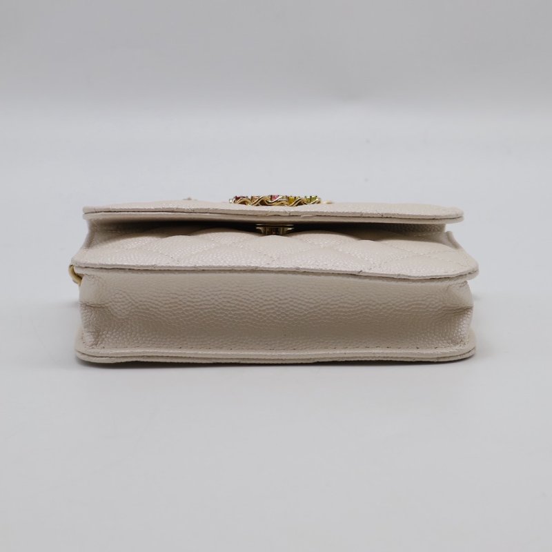 CHANEL 24S彩鑽雙C鍊帶小包 - 白金-15