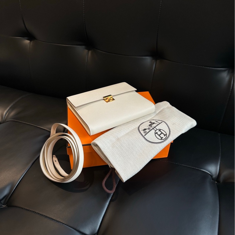 【閒置全套全膜🆕】Hermes  clic16 奶油白 Y刻 e皮 斜挎-4