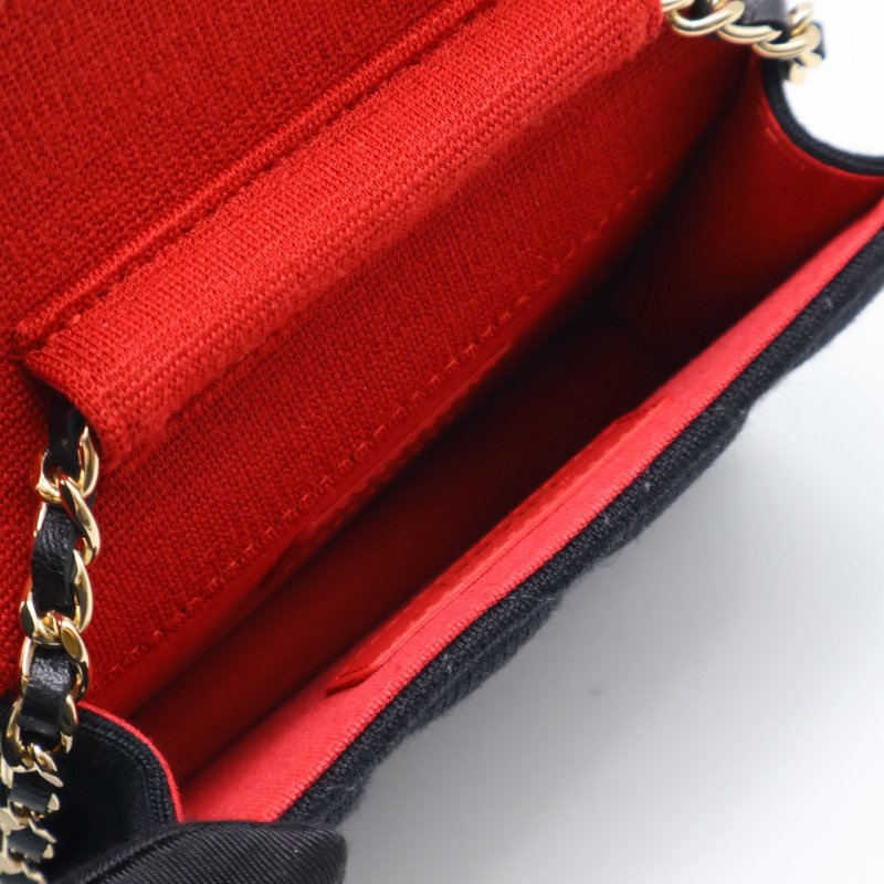 CHANEL 23C帆布鍊帶小包 - 黑金-5