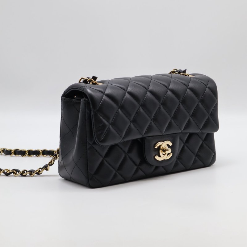 CHANEL 經典口蓋包Mini CF20 - 黑金-1