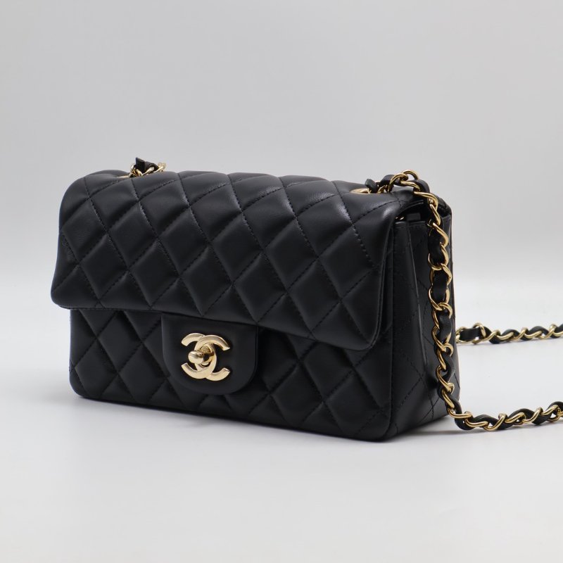 CHANEL 經典口蓋包Mini CF20 - 黑金-2