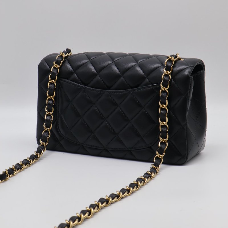 CHANEL 經典口蓋包Mini CF20 - 黑金-3