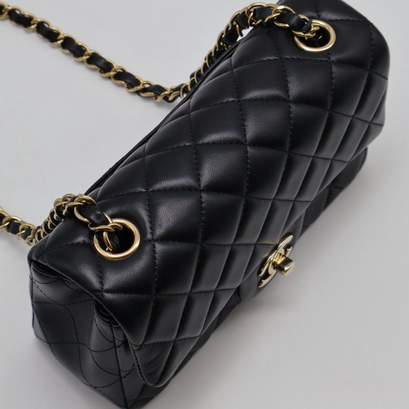 CHANEL 經典口蓋包Mini CF20 - 黑金-4