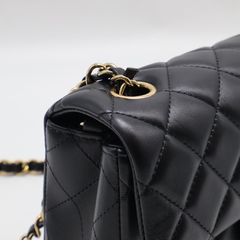 CHANEL 經典口蓋包Mini CF20 - 黑金-5