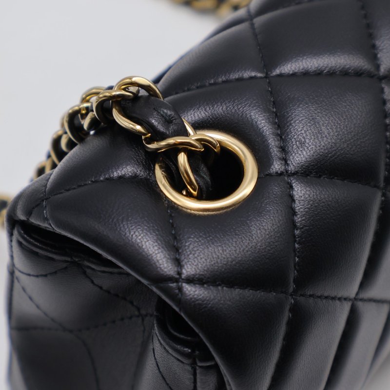 CHANEL 經典口蓋包Mini CF20 - 黑金-7