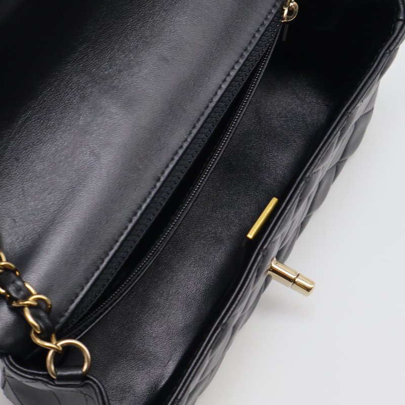 CHANEL 經典口蓋包Mini CF20 - 黑金-9