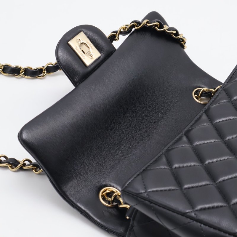 CHANEL 經典口蓋包Mini CF20 - 黑金-10