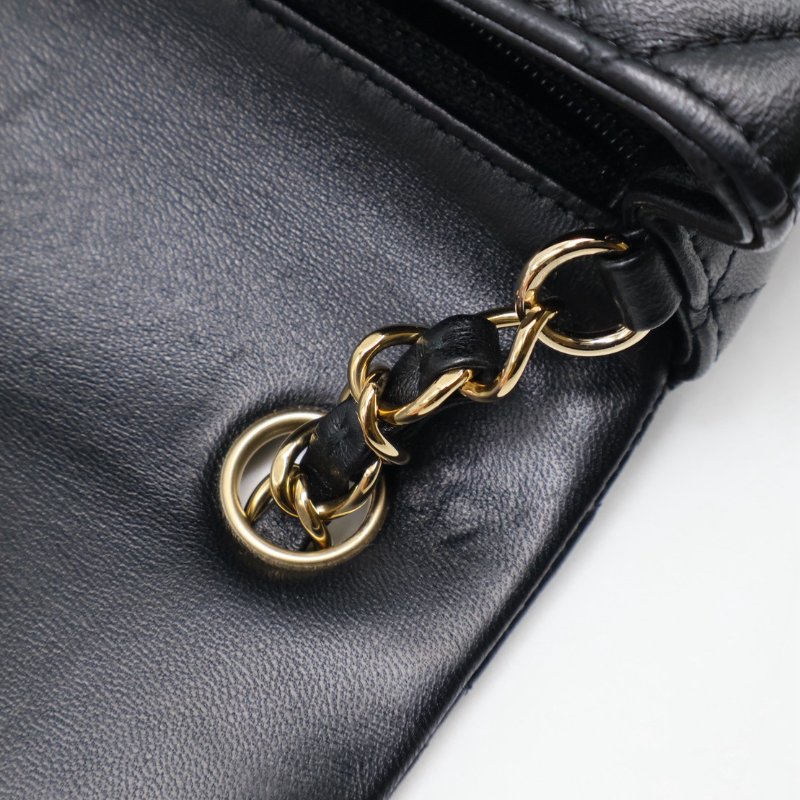 CHANEL 經典口蓋包Mini CF20 - 黑金-13