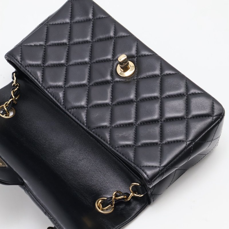 CHANEL 經典口蓋包Mini CF20 - 黑金-14