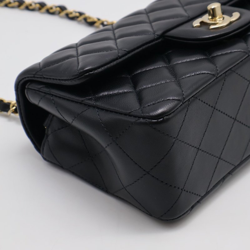 CHANEL 經典口蓋包Mini CF20 - 黑金-16