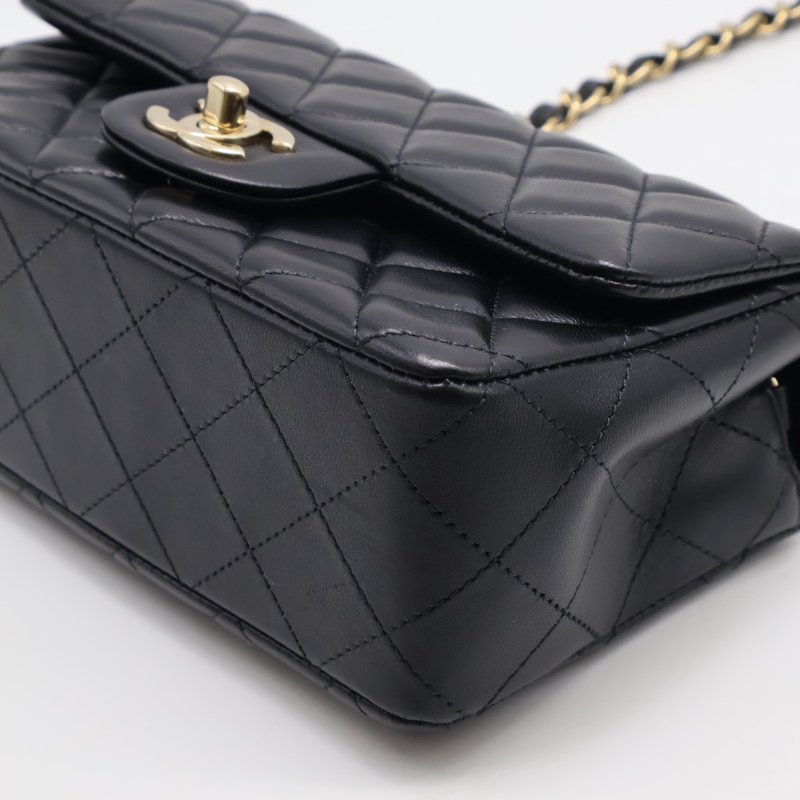 CHANEL 經典口蓋包Mini CF20 - 黑金-17