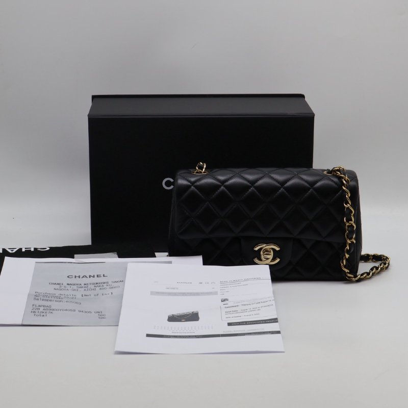 CHANEL 經典口蓋包Mini CF20 - 黑金-19