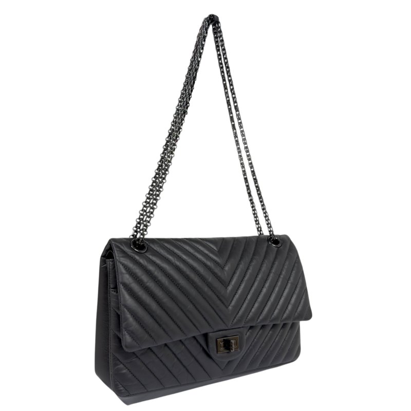 CHANEL 2.55 *極罕全黑* So Black 鏈條包-5