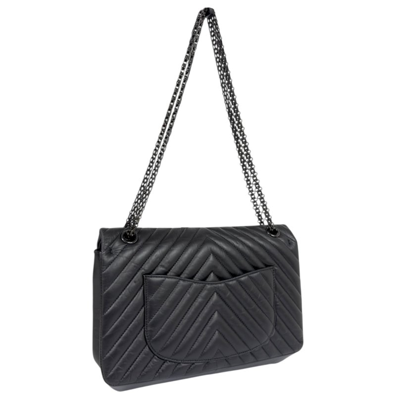 CHANEL 2.55 *極罕全黑* So Black 鏈條包-8