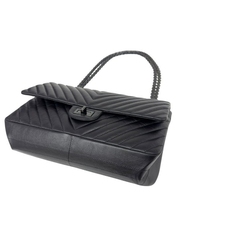 CHANEL 2.55 *極罕全黑* So Black 鏈條包-11