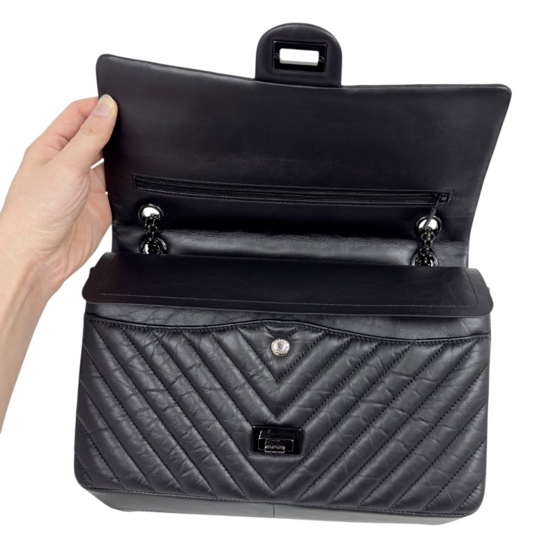 CHANEL 2.55 *極罕全黑* So Black 鏈條包-16