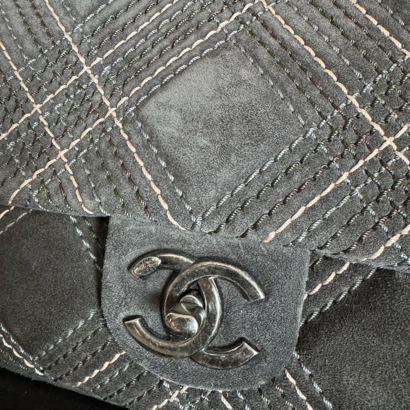 香奈兒 CF 麂皮鏈條包-2