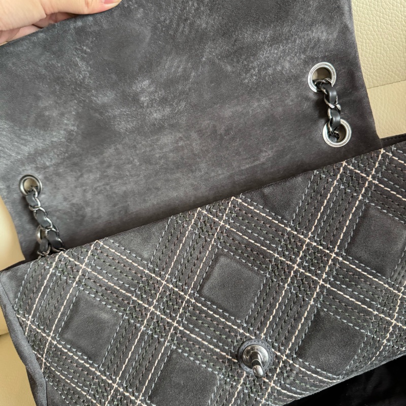 香奈兒 CF 麂皮鏈條包-4