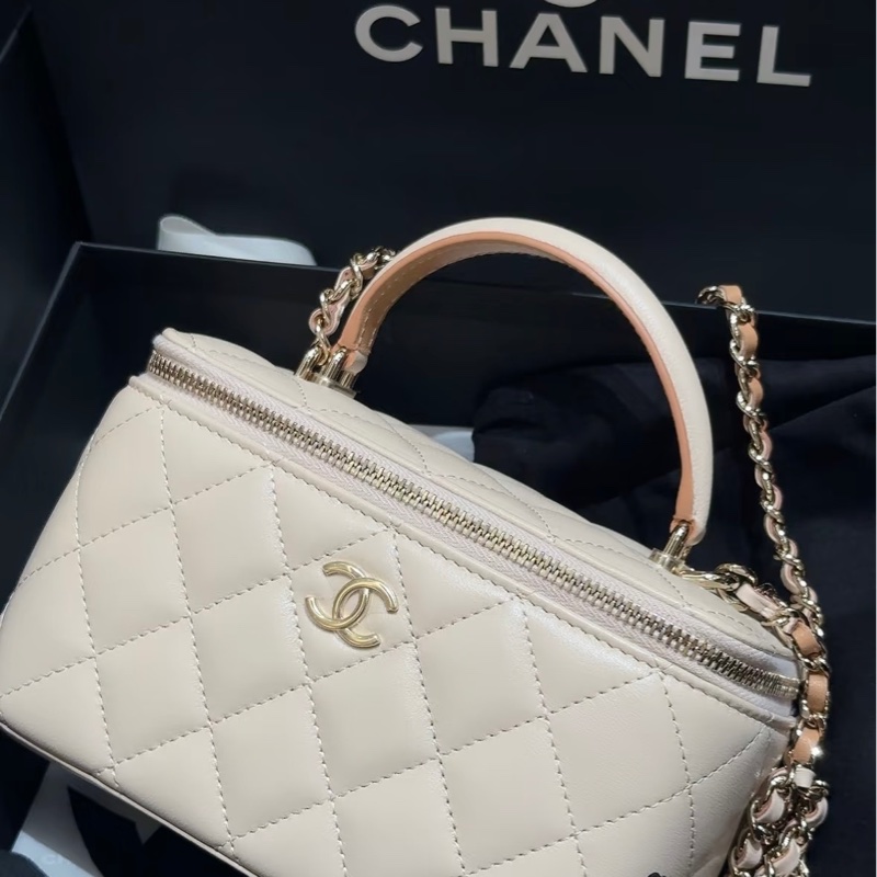 Chanel 23p 米色拼焦糖色 長盒子-0