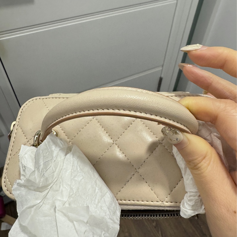 Chanel 23p 米色拼焦糖色 長盒子-3