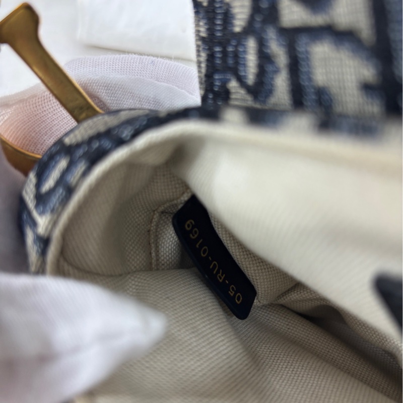 【99新】 Dior 藍金老花mini 馬鞍包 單肩手提包-8