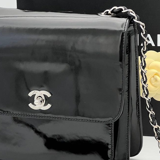 🌷Chanel 漆皮單肩包｜經典花紋✦fufu style 精品✦ 氣質款｜單肩包.手提包-7