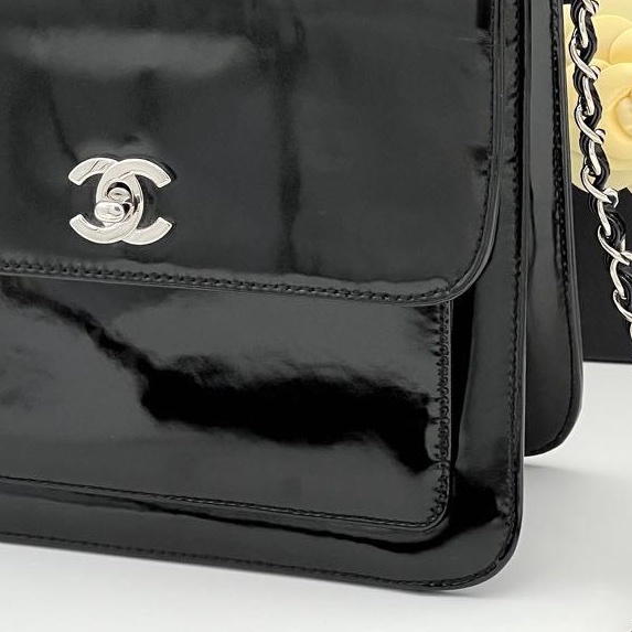 🌷Chanel 漆皮單肩包｜經典花紋✦fufu style 精品✦ 氣質款｜單肩包.手提包-9