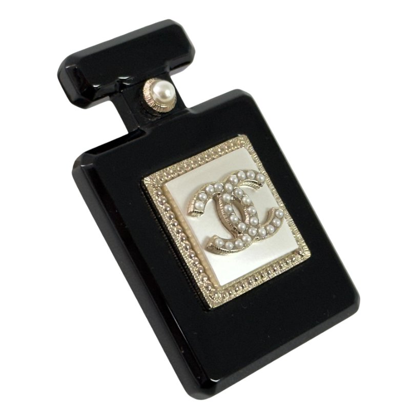 CHANEL CC 香水樽 珠珠 胸針-3