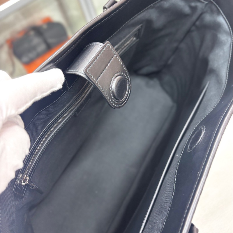 【閒置未使用】 Gucci 全黑Marmont牛皮購物袋中號NF大小 單肩包-7