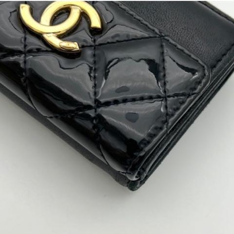 🌷Chanel *稀少*菱格漆皮錢包短夾｜經典花紋✦fufu style 精品✦ 氣質款｜皮夾.錢包-6