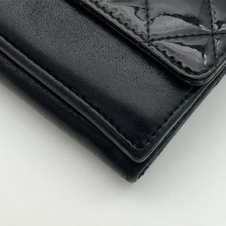 🌷Chanel *稀少*菱格漆皮錢包短夾｜經典花紋✦fufu style 精品✦ 氣質款｜皮夾.錢包-8