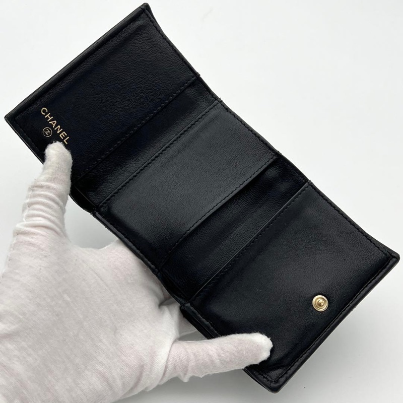 🌷Chanel *稀少*菱格漆皮錢包短夾｜經典花紋✦fufu style 精品✦ 氣質款｜皮夾.錢包-25