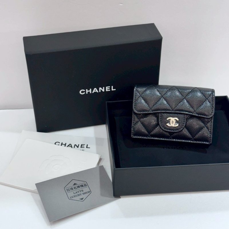 CHANEL 熱門搶手款 三折短夾/皮夾  AP0230 9成新-0