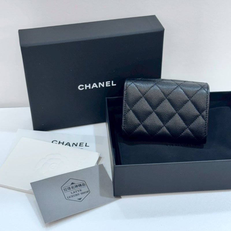 CHANEL 熱門搶手款 三折短夾/皮夾  AP0230 9成新-1