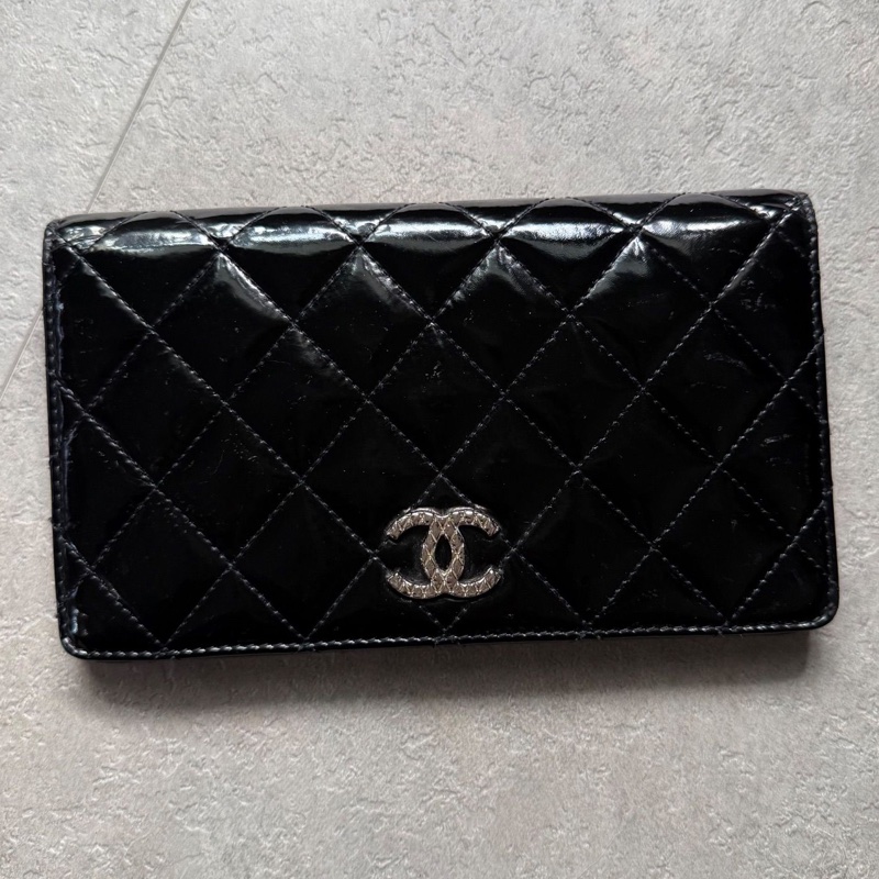 🌷Chanel 漆皮長夾｜經典花紋✦fufu style 精品✦ 氣質款｜皮夾.錢包-1