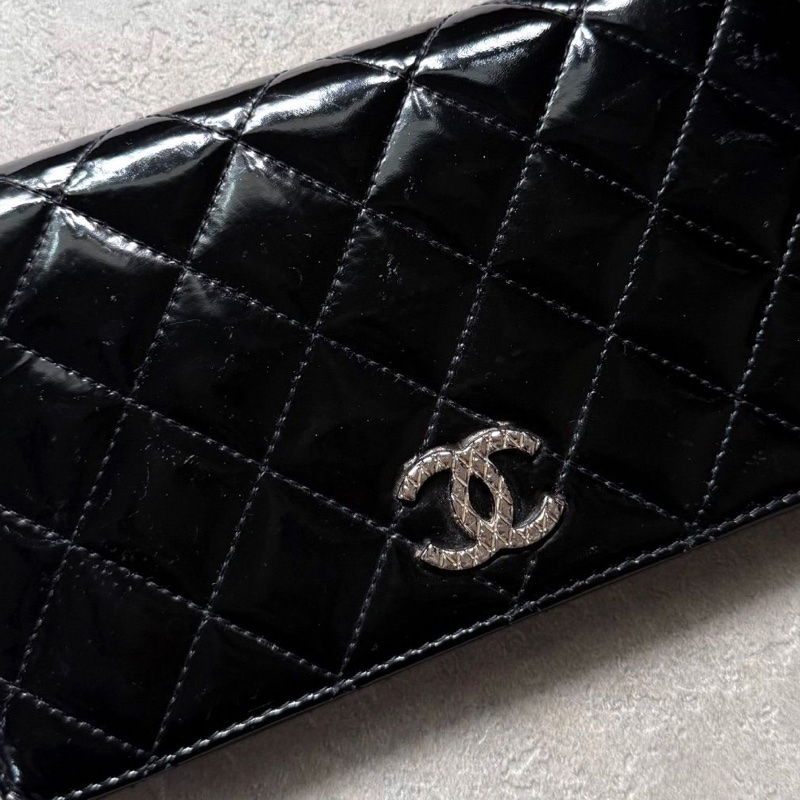 🌷Chanel 漆皮長夾｜經典花紋✦fufu style 精品✦ 氣質款｜皮夾.錢包-6
