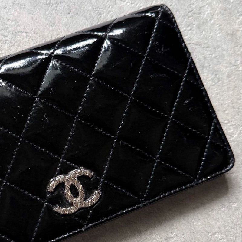 🌷Chanel 漆皮長夾｜經典花紋✦fufu style 精品✦ 氣質款｜皮夾.錢包-7