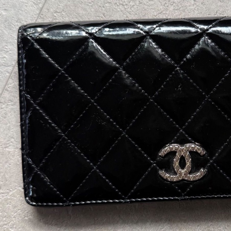 🌷Chanel 漆皮長夾｜經典花紋✦fufu style 精品✦ 氣質款｜皮夾.錢包-8