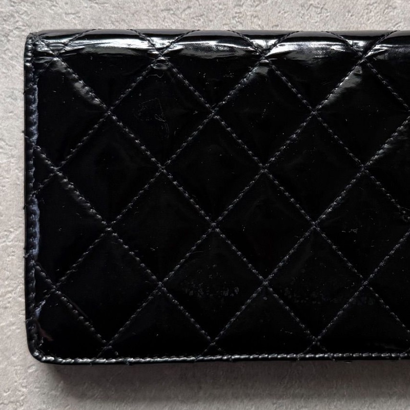 🌷Chanel 漆皮長夾｜經典花紋✦fufu style 精品✦ 氣質款｜皮夾.錢包-10