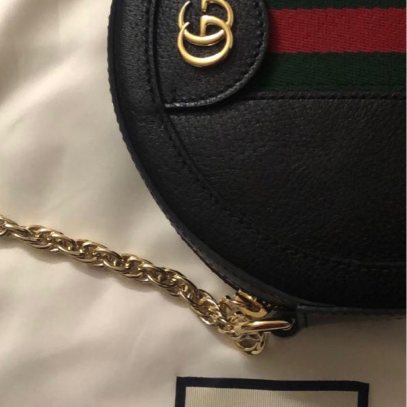 gucci 圓餅包 (稀少黑色）-6