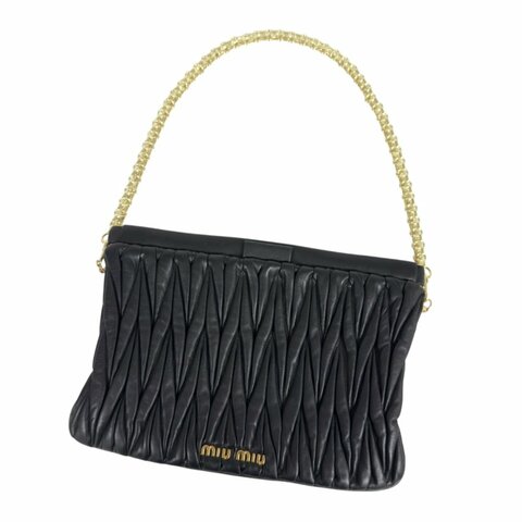 MIU MIU *自加鏈＞送無品牌扣＋無品牌鏈帶* 皺摺 肩背包