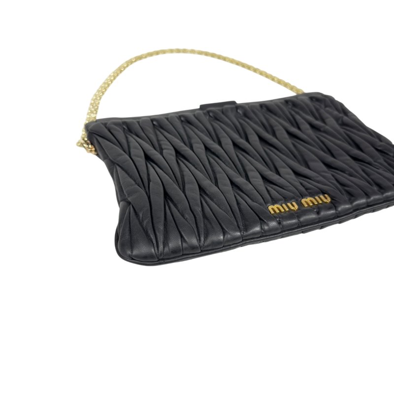 MIU MIU *自加鏈＞送無品牌扣＋無品牌鏈帶* 皺摺 肩背包-9