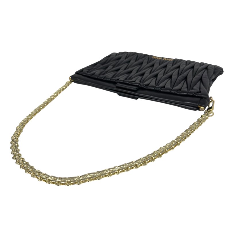 MIU MIU *自加鏈＞送無品牌扣＋無品牌鏈帶* 皺摺 肩背包-14